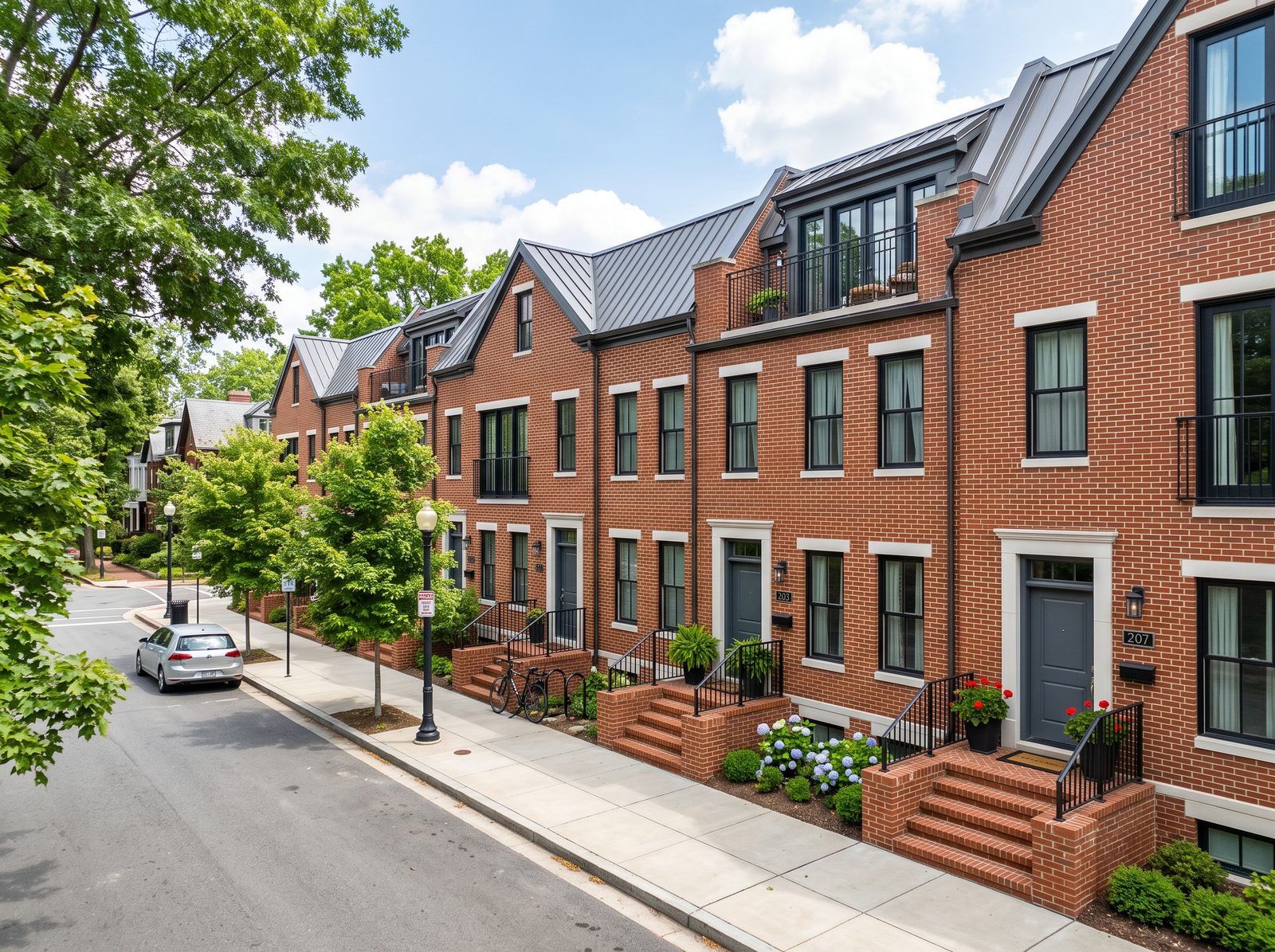 Brick townhouses