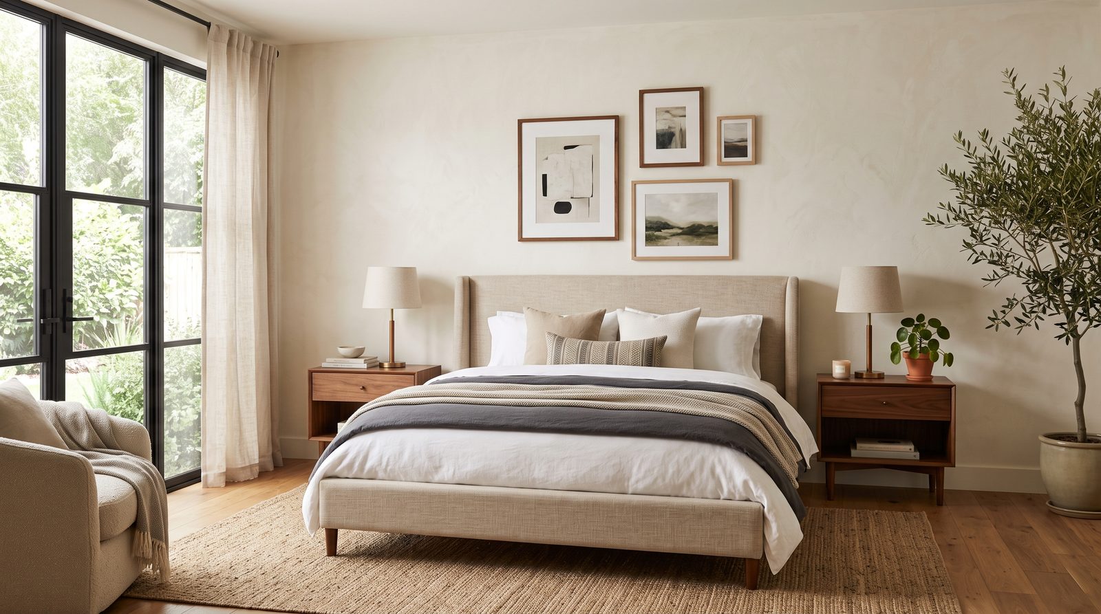 Staged bedroom